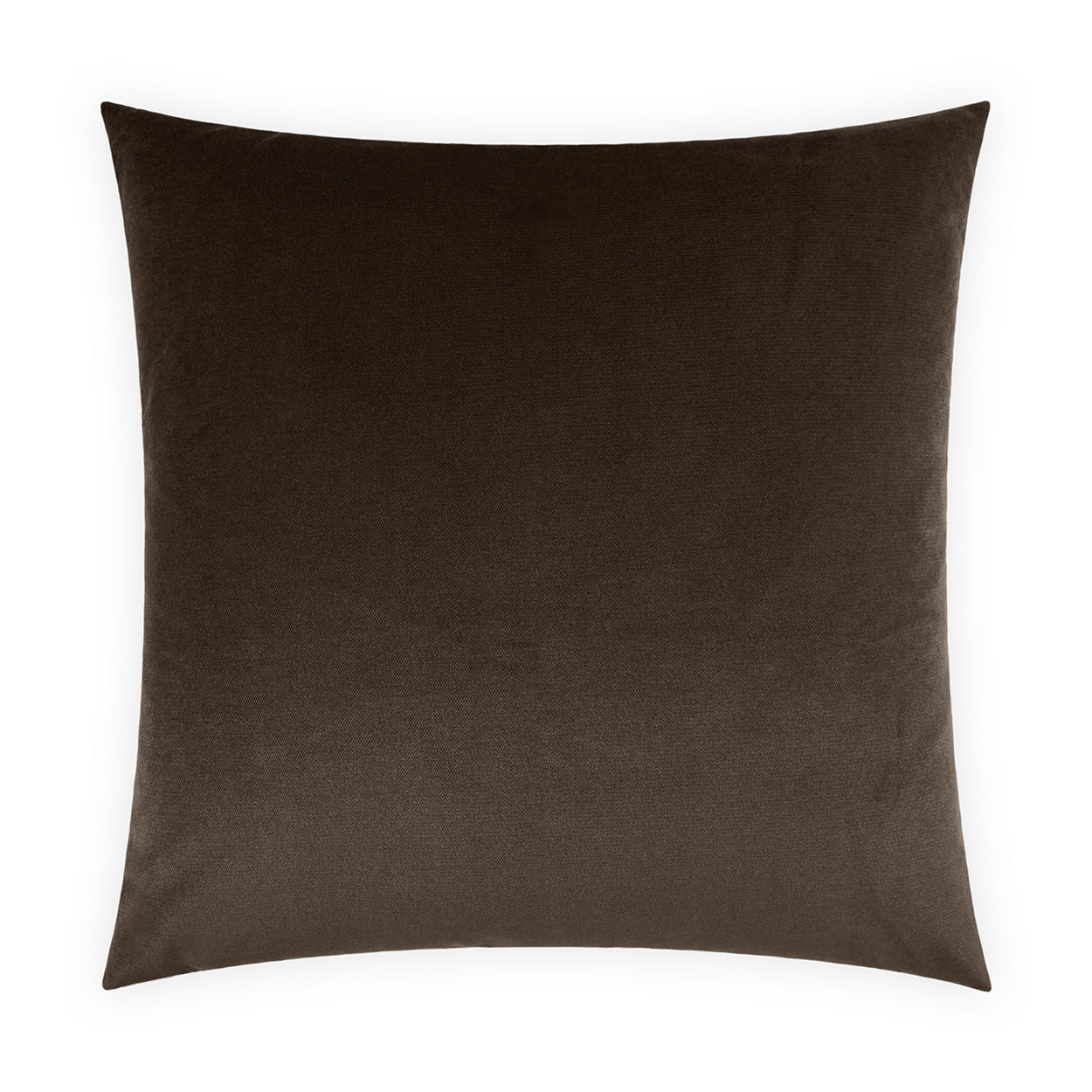 Espresso solid velvet square throw pillow, decorative cushion for sofa or bed, 24" x 24