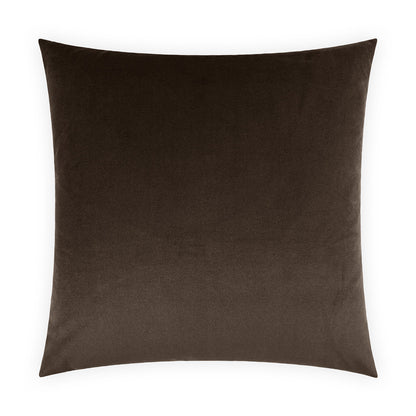 Espresso solid velvet square throw pillow, decorative cushion for sofa or bed, 24" x 24