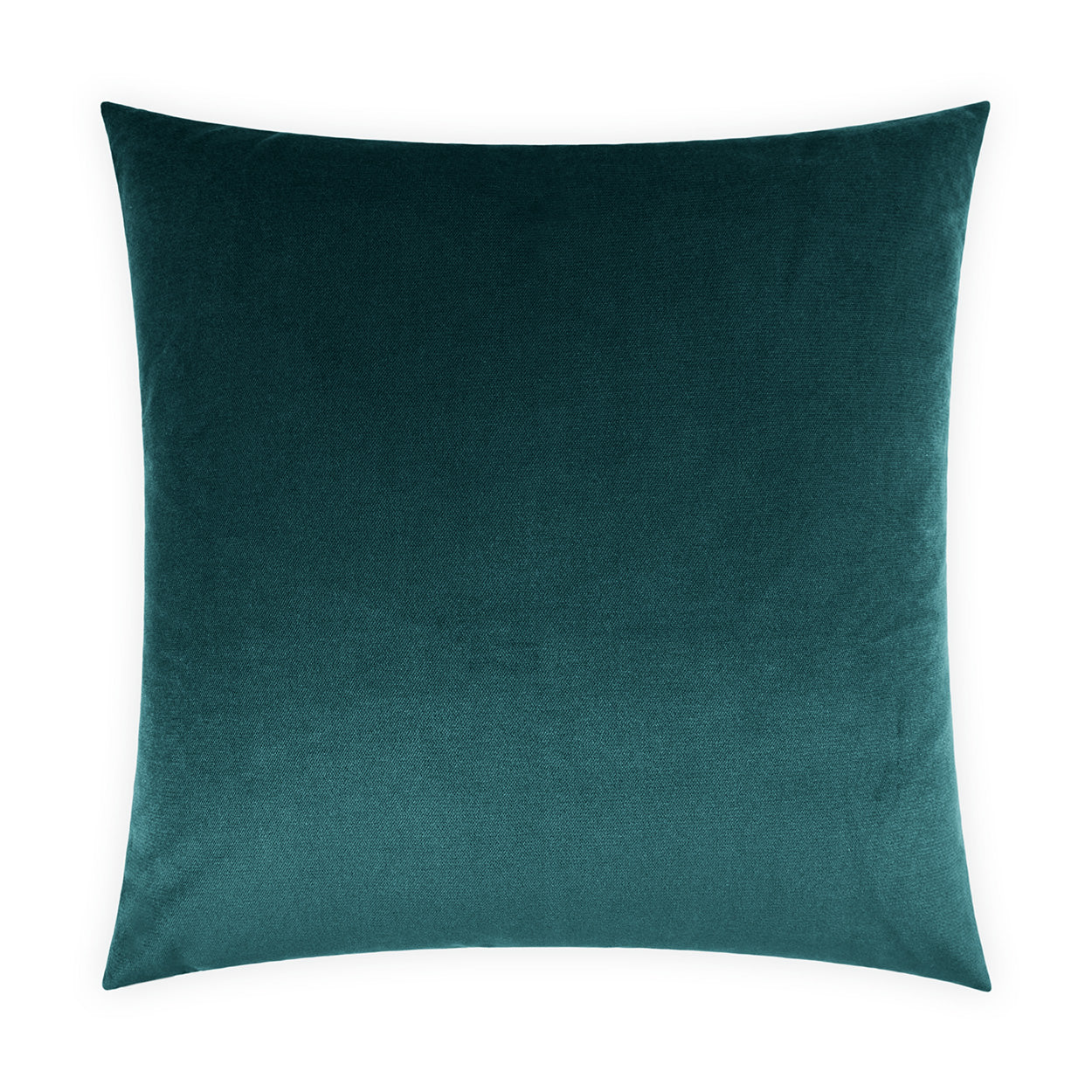 Teal velvet square throw pillow with plush texture; decorative home accent for sofa or bed.
