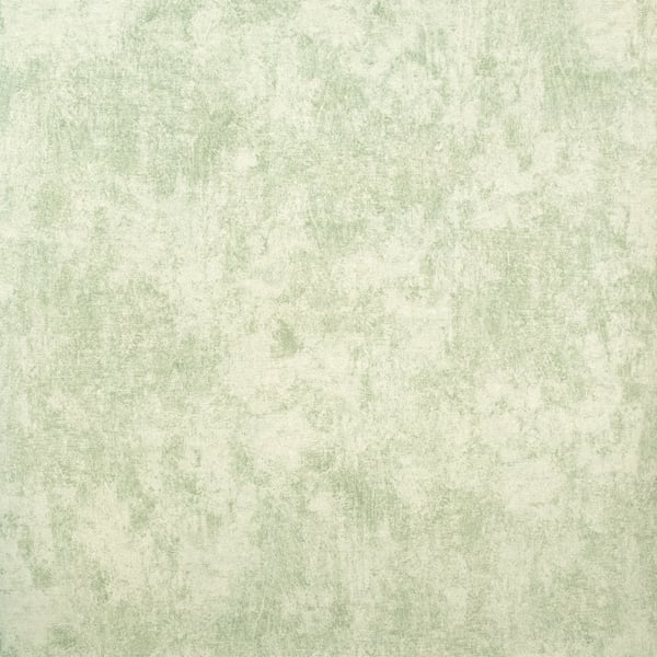 Soft sage green wallcovering with a plain, subtly textured, mottled finish.