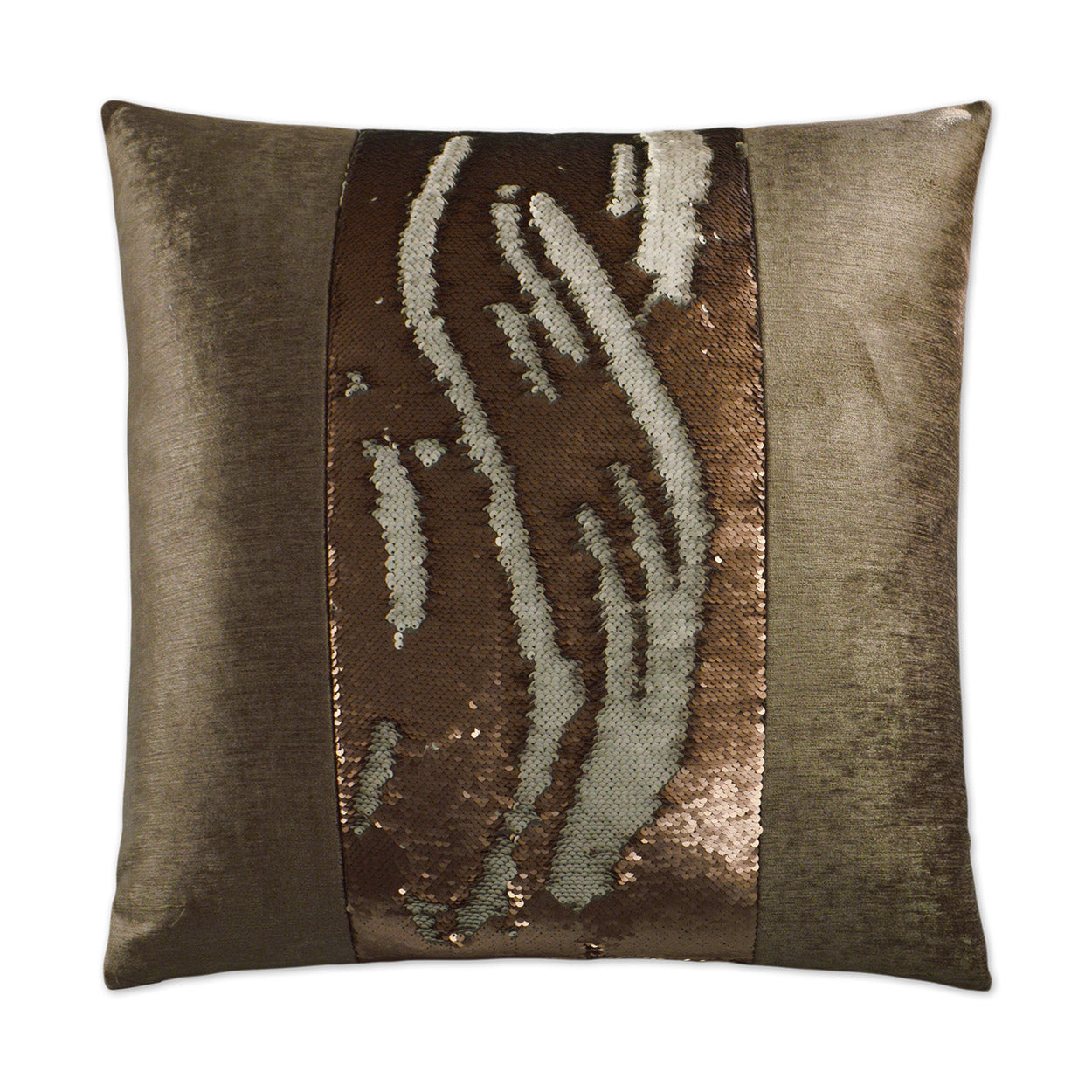 D.V. KAP HOME   24" x 24" Hylee II Pillow - Bronze Glam, Band / Ribbon    - 2695-B-2424