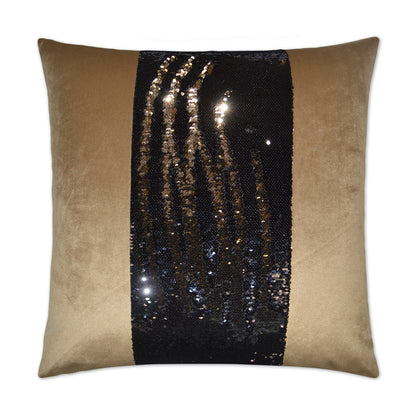 D.V. KAP HOME   24" x 24" Hylee II Pillow - Black/Gold Glam, Band / Ribbon    - 2695-BG-2424