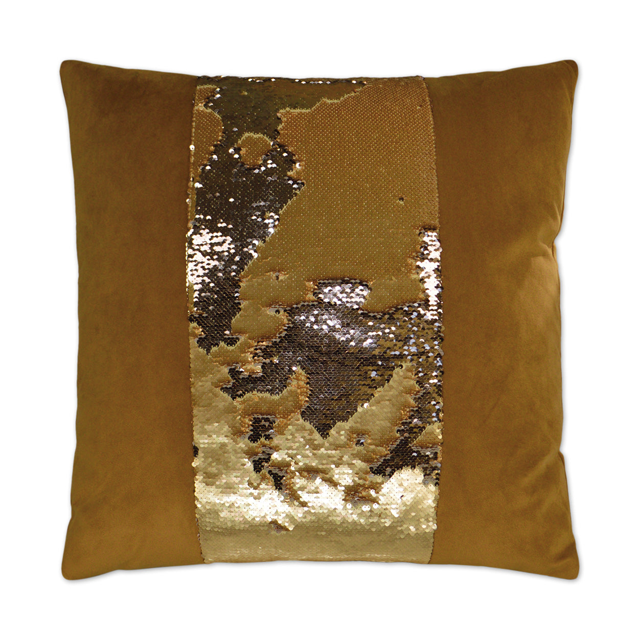 D.V. KAP HOME   24" x 24" Hylee II Pillow - Honey Glam, Band / Ribbon    - 2695-H-2424