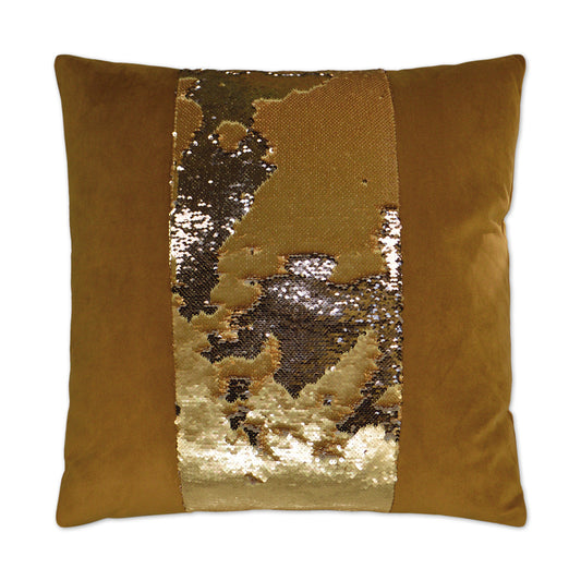 D.V. KAP HOME   24" x 24" Hylee II Pillow - Honey Glam, Band / Ribbon    - 2695-H-2424
