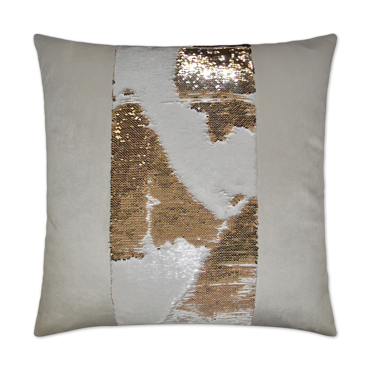 D.V. KAP HOME   24" x 24" Hylee II Pillow - Ivory Glam, Band / Ribbon    - 2695-I-2424
