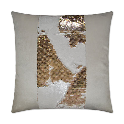 D.V. KAP HOME   24" x 24" Hylee II Pillow - Ivory Glam, Band / Ribbon    - 2695-I-2424
