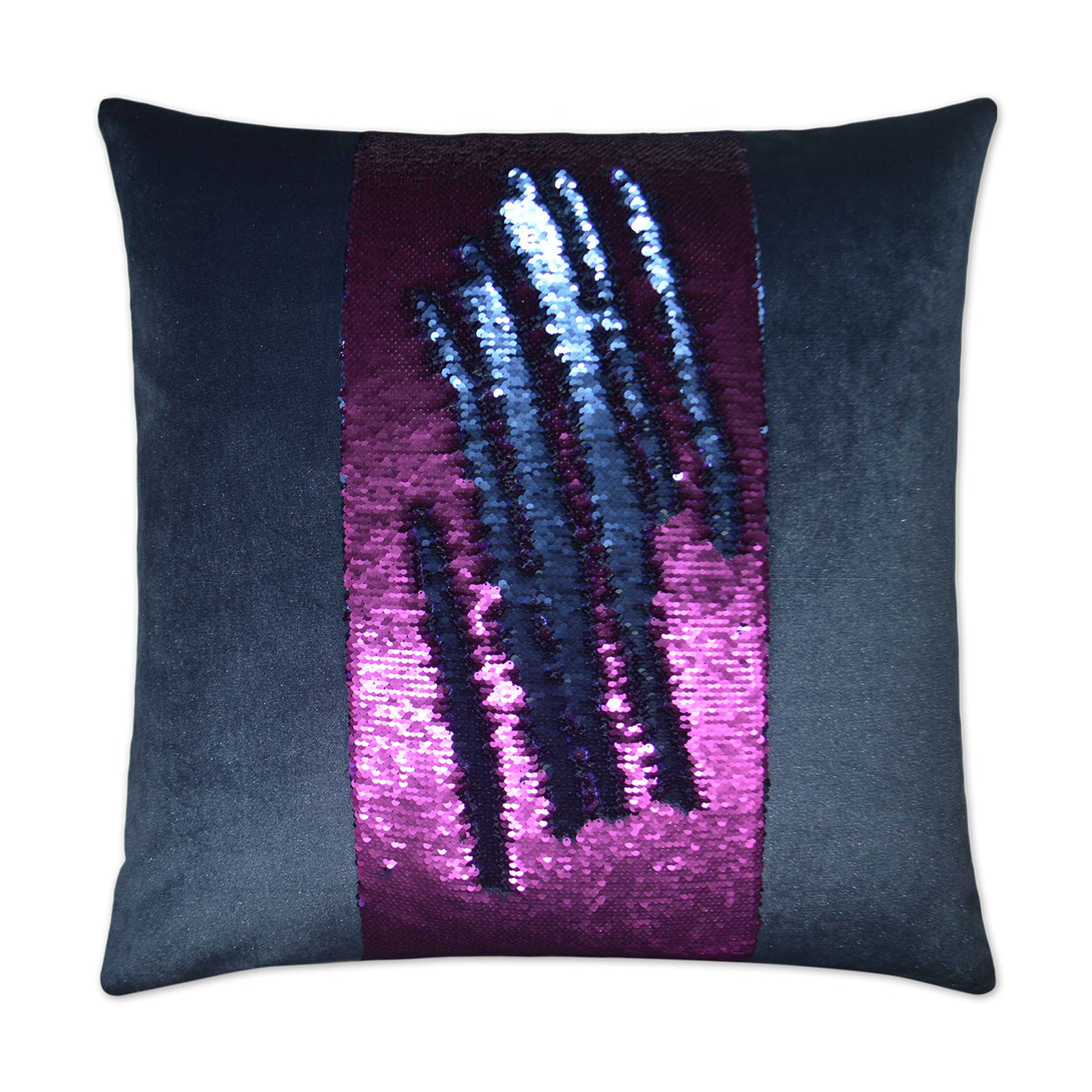 D.V. KAP HOME   24" x 24" Hylee II Pillow - Magenta Glam, Band / Ribbon    - 2695-M-2424
