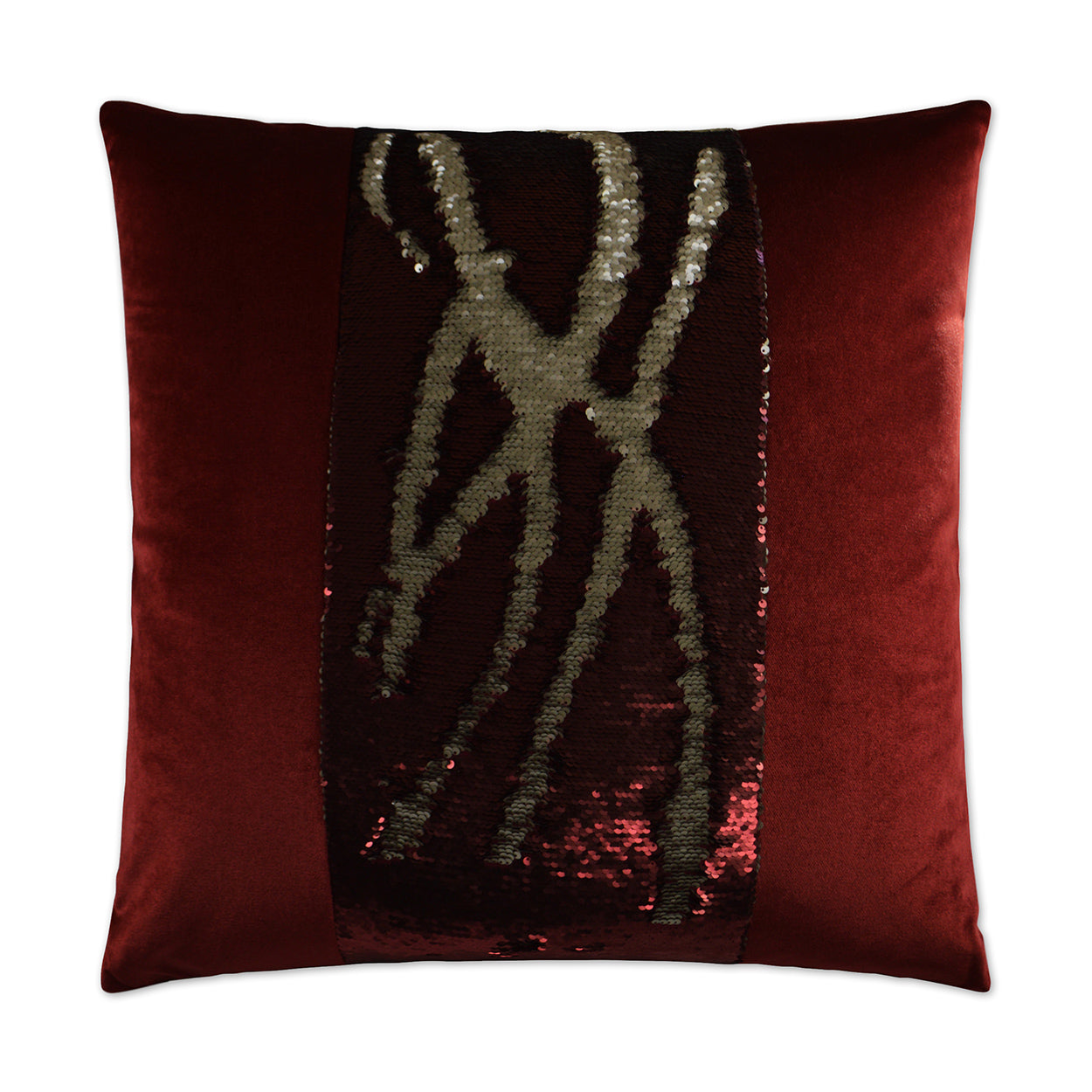 D.V. KAP HOME   24" x 24" Hylee II Pillow - Sangria Glam, Band / Ribbon    - 2695-S-2424