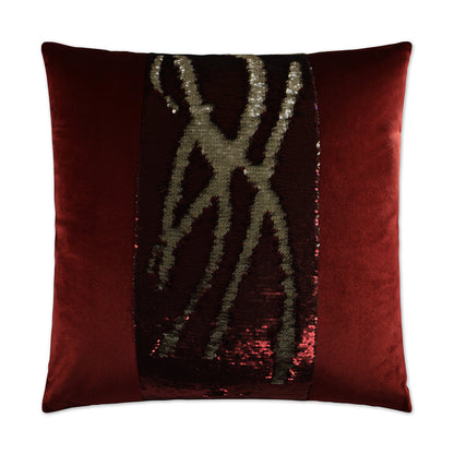 D.V. KAP HOME   24" x 24" Hylee II Pillow - Sangria Glam, Band / Ribbon    - 2695-S-2424