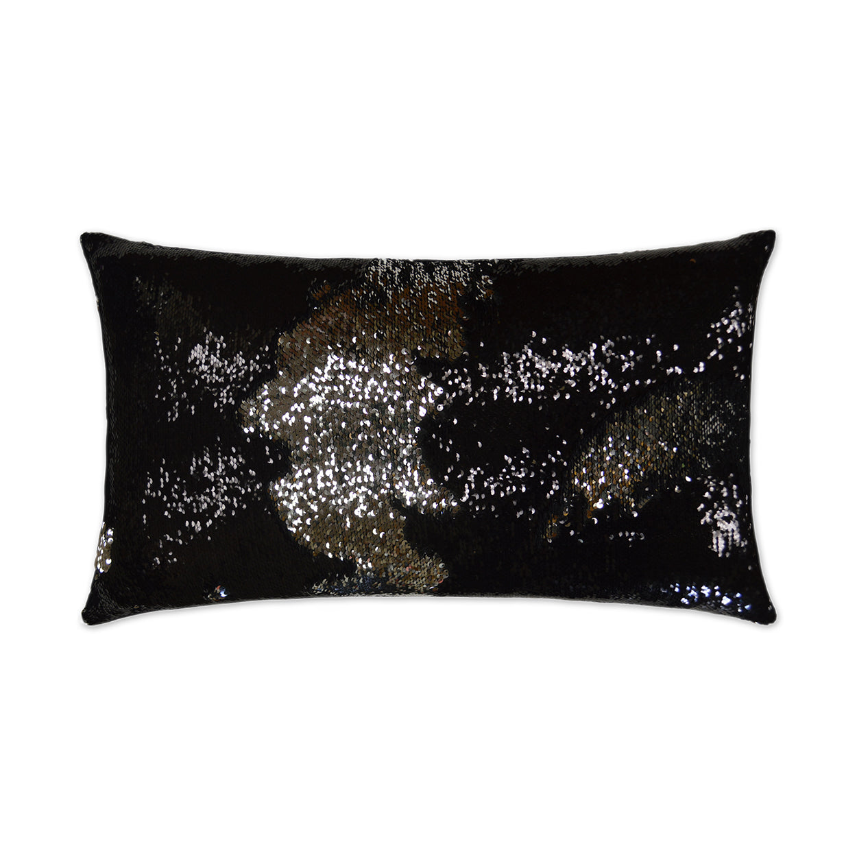 D.V. KAP HOME   14" x 24" Hylee Lumbar Pillow - Black/Silver Glam    - 2696-BS-1424