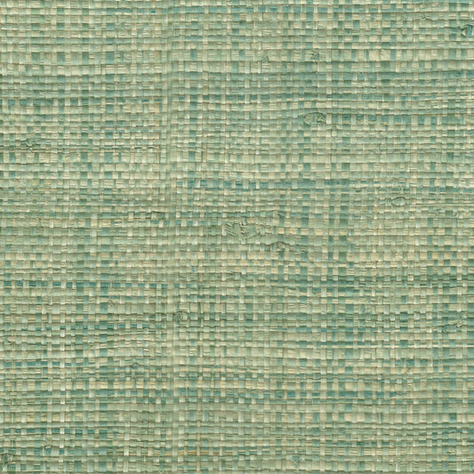 JF Fabrics -Wallpaper 2700 64 Wallpaper Aqua, Seafoam, Turquoise  Grasscloth - 8937264 WF9061