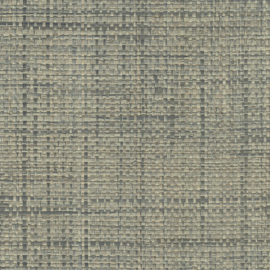 JF Fabrics -Wallpaper 2700 65 Wallpaper Blue, Steel, Grey  Grasscloth - 8937265 WF9061