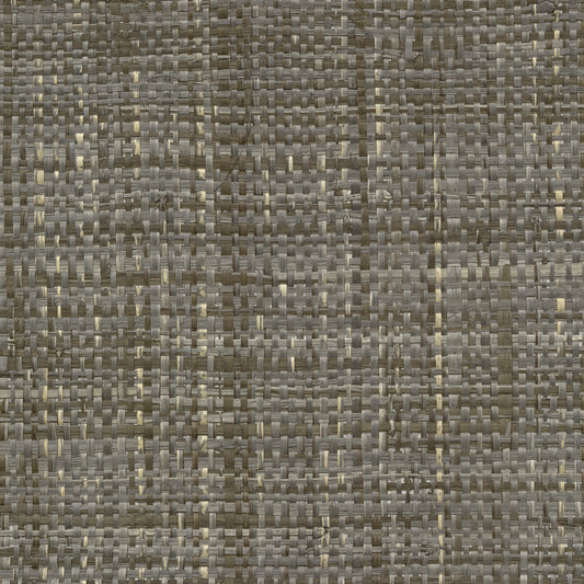 JF Fabrics -Wallpaper 2700 97 Wallpaper Charcoal, Brown, Chocolate  Grasscloth - 8937297 WF9061