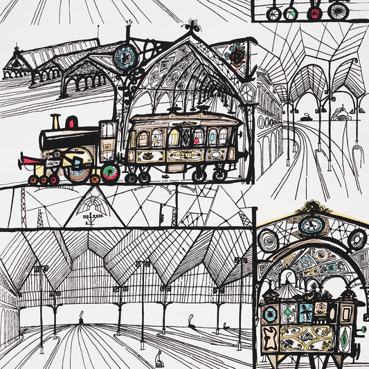 SCHUMACHER  EXUBERANT PRINTS TRAINS   MULTI ON WHITE   - 2703940