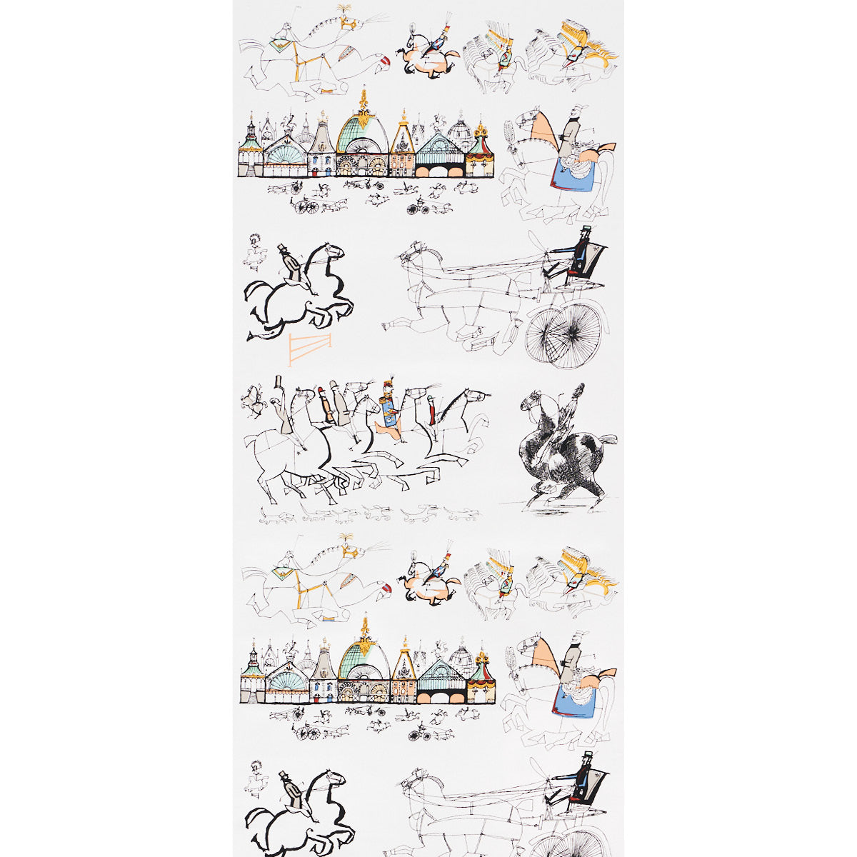SCHUMACHER  BACKDROP HORSES   MULTI ON WHITE   - 2703960
