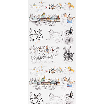 SCHUMACHER  BACKDROP HORSES   MULTI ON WHITE   - 2703960