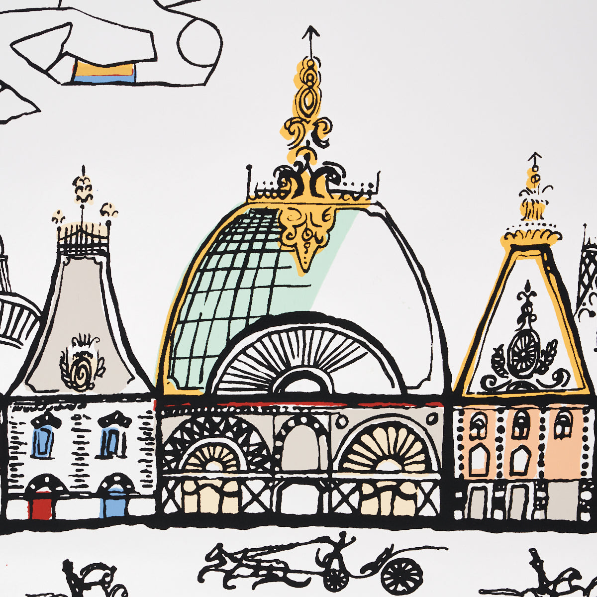 SCHUMACHER  BACKDROP HORSES   MULTI ON WHITE   - 2703960