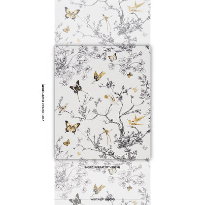 SCHUMACHER  PERENNIAL FAVORITES BIRDS & BUTTERFLIES   Black & Gold   - 2704424