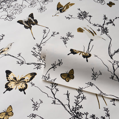 SCHUMACHER  PERENNIAL FAVORITES BIRDS & BUTTERFLIES   Black & Gold   - 2704424