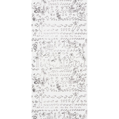SCHUMACHER WALLCOVERING  EXUBERANT PRINTS AVIARY   BLACK ON WHITE   - 2705510