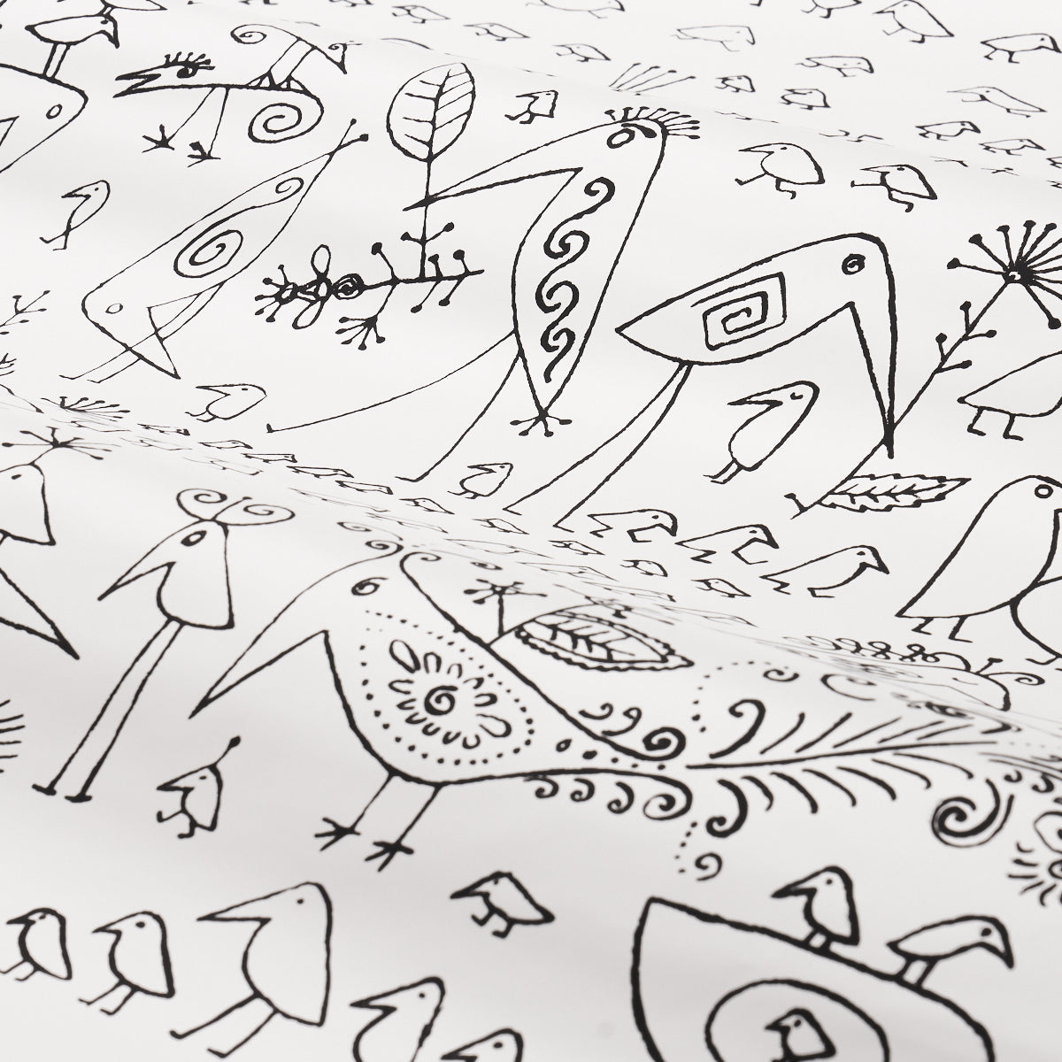 SCHUMACHER WALLCOVERING  EXUBERANT PRINTS AVIARY   BLACK ON WHITE   - 2705510