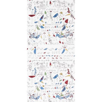 SCHUMACHER WALLCOVERING  EXUBERANT PRINTS AVIARY   MULTI ON WHITE   - 2705511