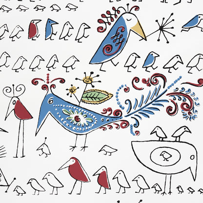 SCHUMACHER WALLCOVERING  EXUBERANT PRINTS AVIARY   MULTI ON WHITE   - 2705511