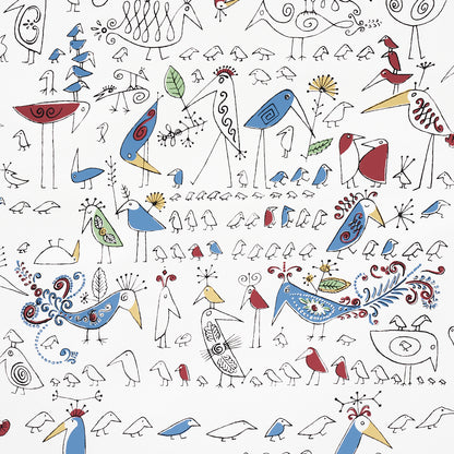 SCHUMACHER WALLCOVERING  EXUBERANT PRINTS AVIARY   MULTI ON WHITE   - 2705511