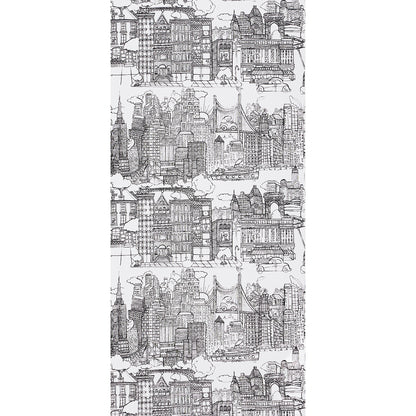 SCHUMACHER WALLCOVERING  EXUBERANT PRINTS NEW YORK  NEW YORK   BLACK ON WHITE   - 2705530