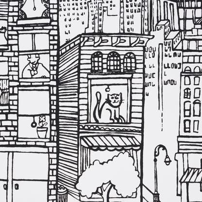 SCHUMACHER WALLCOVERING  EXUBERANT PRINTS NEW YORK  NEW YORK   BLACK ON WHITE   - 2705530