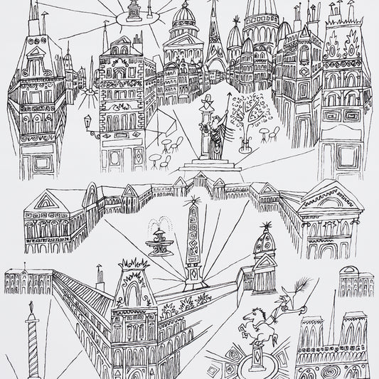 SCHUMACHER  EXUBERANT PRINTS VIEWS OF PARIS   BLACK , WHITE   - 2705780