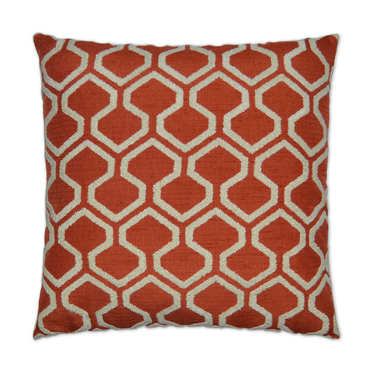 D.V. KAP HOME   24" x 24" Raw Edges Pillow - Paprika Nautical, Textured    - 2706-P-2424