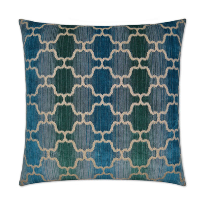 D.V. KAP HOME   24" x 24" Vendura Pillow - Blue Traditional, Global    - 2707-B-2424
