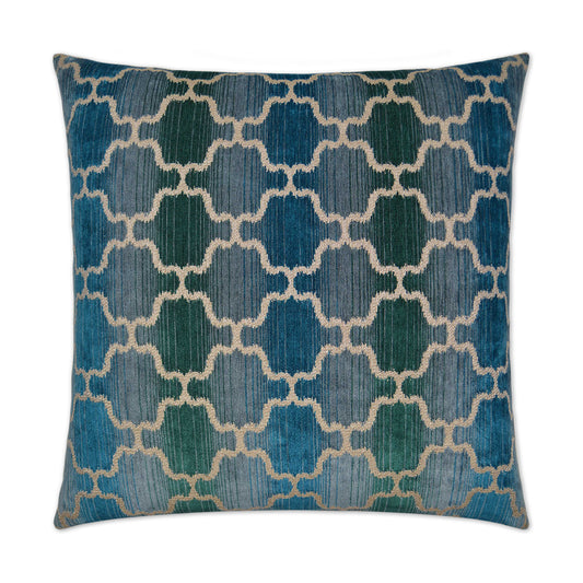 D.V. KAP HOME   24" x 24" Vendura Pillow - Blue Traditional, Global    - 2707-B-2424