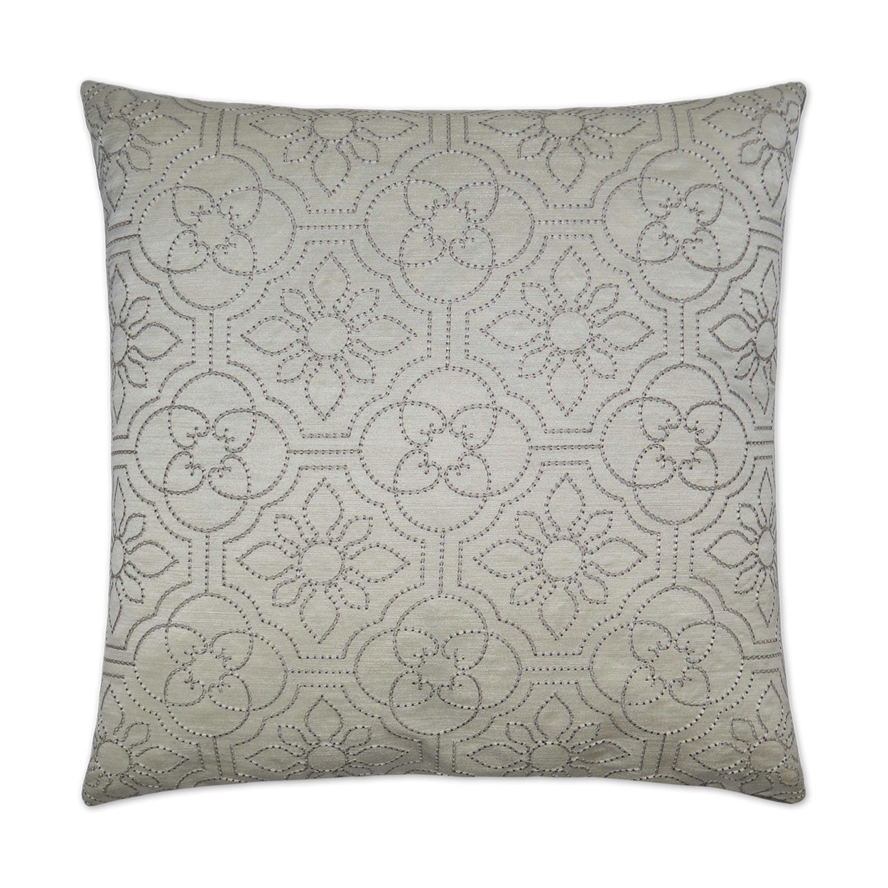D.V. KAP HOME   24" x 24" Ruched Up Pillow - Ivory Transitional, Floral    - 2719-I-2424