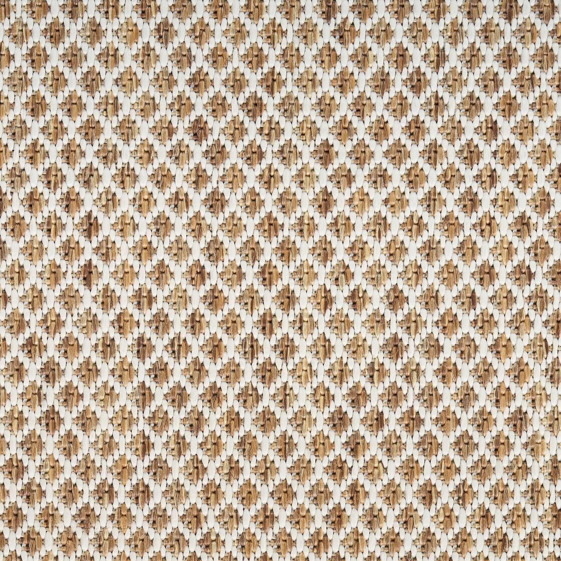Beige and brown diamond-weave fabric texture, rustic wicker-look pattern for upholstery or decor.