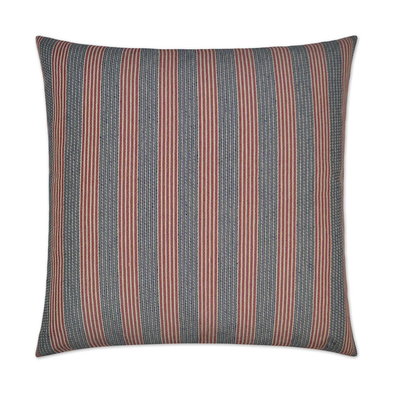 D.V. KAP HOME   24" x 24" Creighton Pillow - Garnet Stripes    - 2741-G-2424