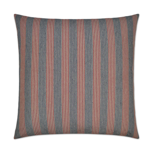 D.V. KAP HOME   24" x 24" Creighton Pillow - Garnet Stripes    - 2741-G-2424