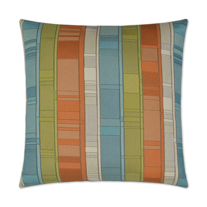 D.V. KAP HOME   24" x 24" Plaid Land Pillow - Catalina Stripes    - 2745-C-2424
