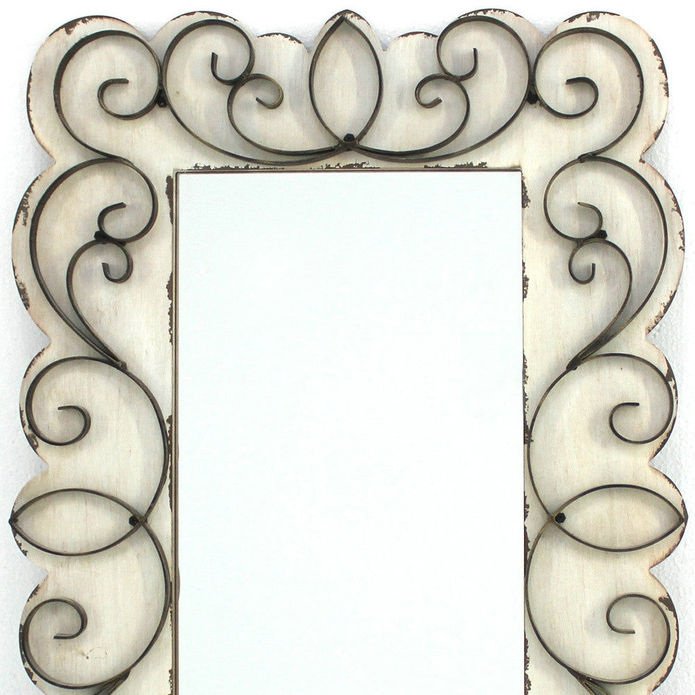 White Framed Accent Mirror