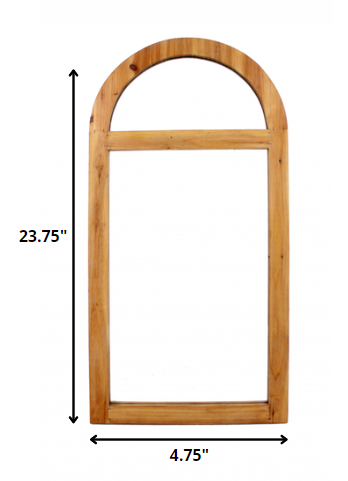 5" Brown Arch Wood Framed Accent Mirror