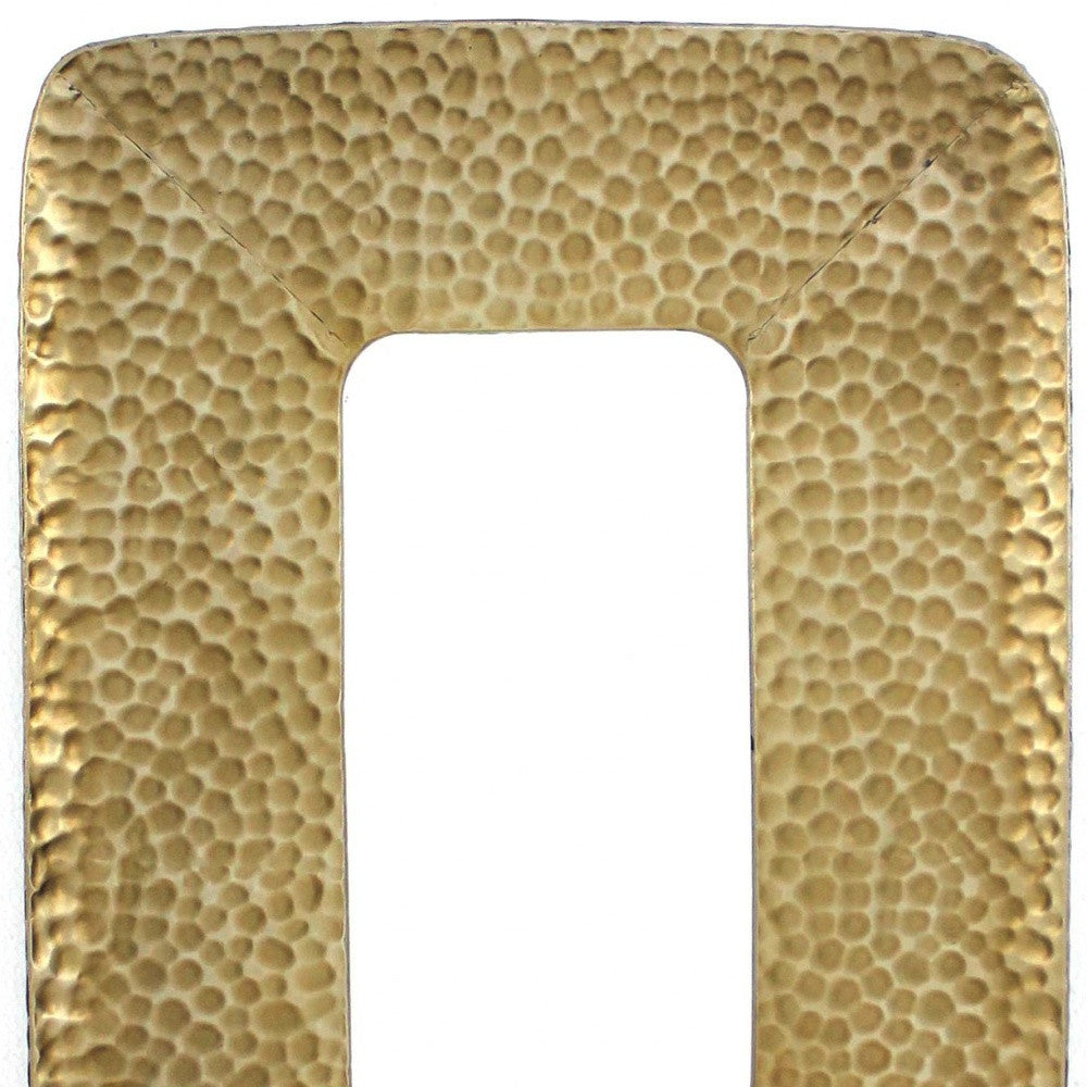 Gold Rectangle Accent Metal Mirror