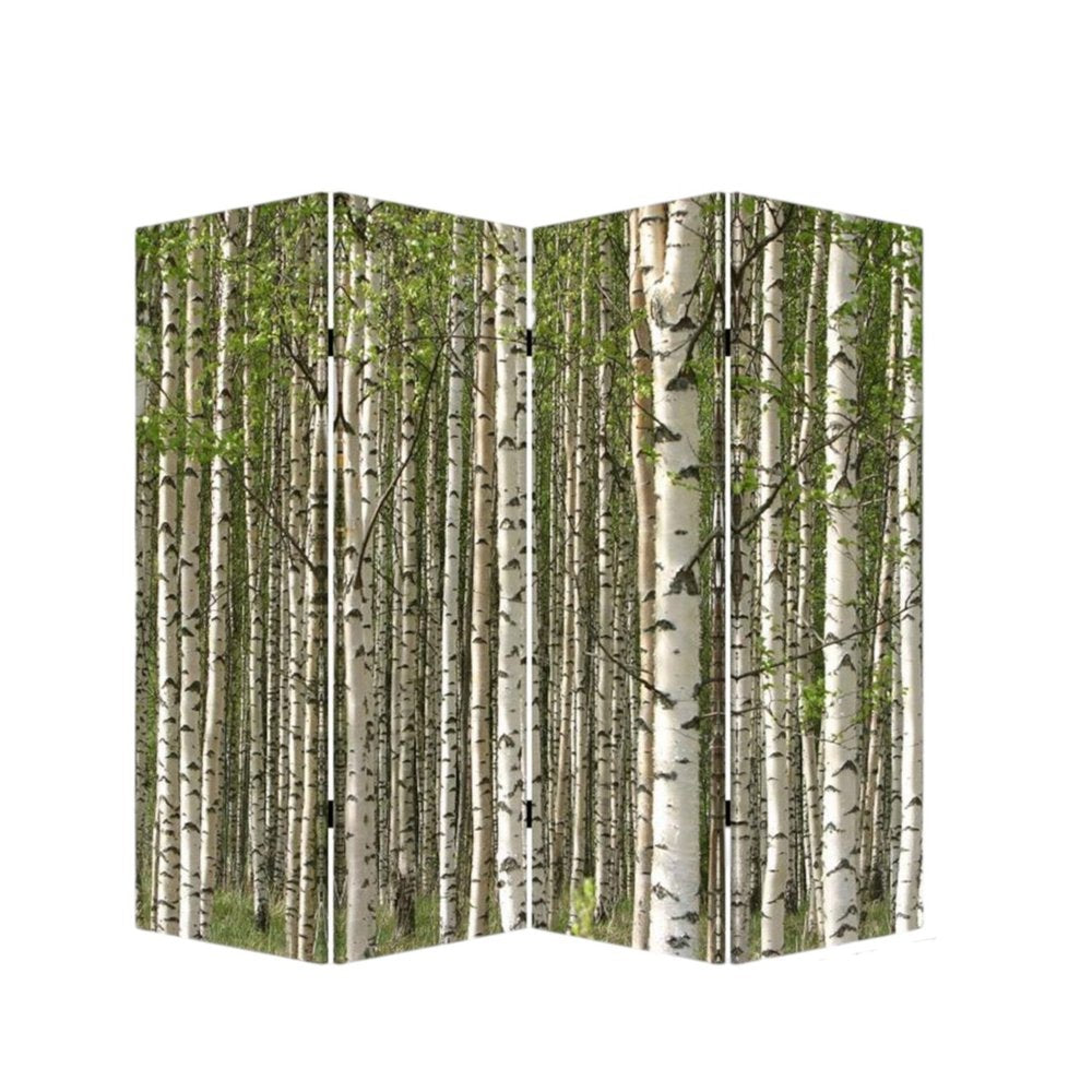 84" X 84" Multi Color Wood Canvas Prolific Forrest  Screen