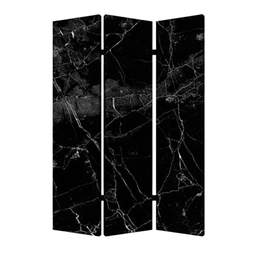 48" X 72" Multi Color Wood Canvas Black Marble  Screen