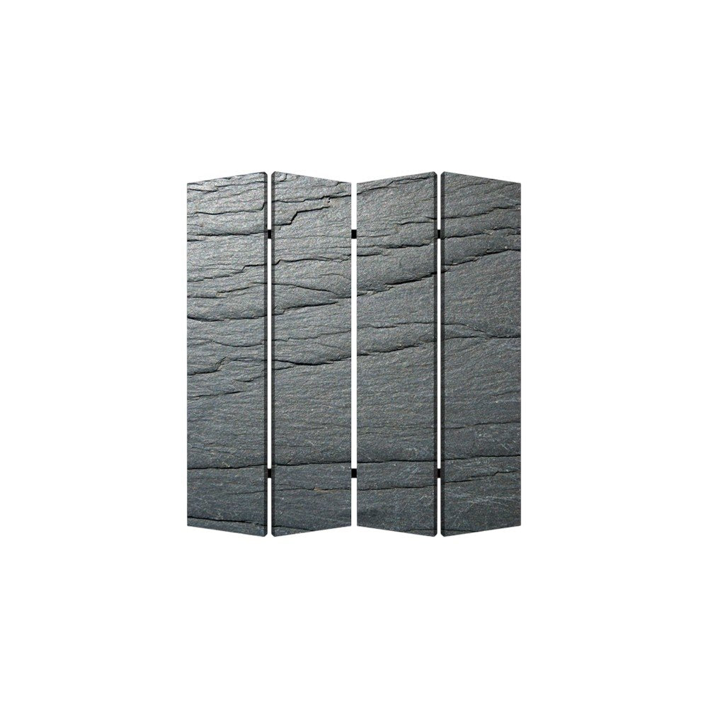 84" X 84" Multi Color Wood Canvas Black Slate  Screen