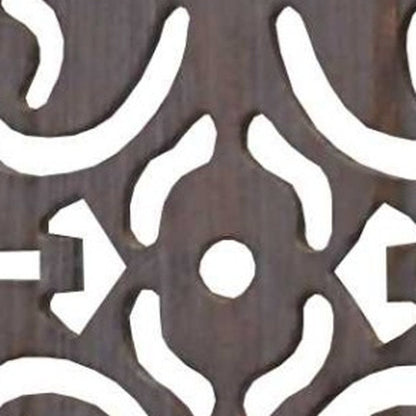 52 X 67 Brown 3 Panel Wood  Screen