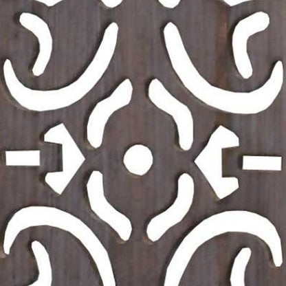 52 X 67 Brown 3 Panel Wood  Screen