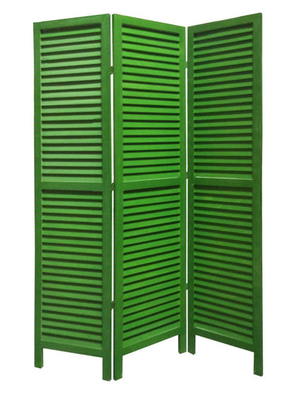 67" Black Wood Folding Three Panel Screen Room Divider