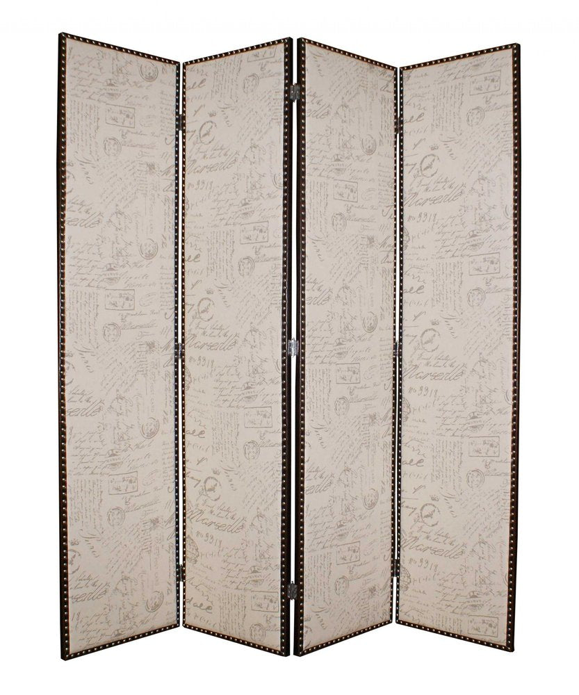 84 X 84 Bronze Wood & Fabric  Screen