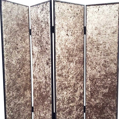 84" Beige Fabric Folding Four Panel Screen Room Divider